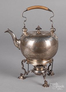 English silver hot water kettle, 1903-1904