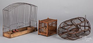Wire and wood birdcage