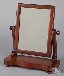 Classical mahogany shaving mirror, mid 19th c.