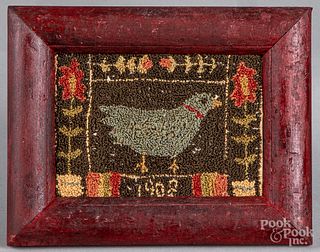 Small hooked panel of a bird, late 20th c.