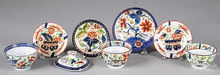 Group of Gaudy Dutch porcelain.