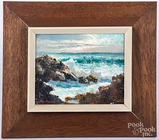 Peter Hayward, oil on canvas coastal scene