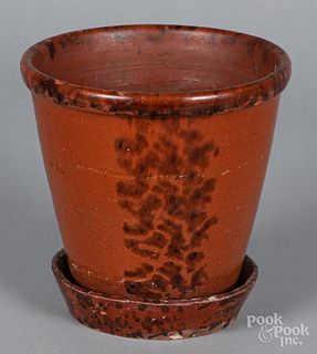 Pennsylvania redware flowerpot and undertray