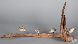 Bob Booth carved and painted bird group