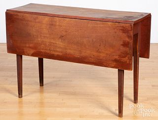 New England stained birch drop-leaf table