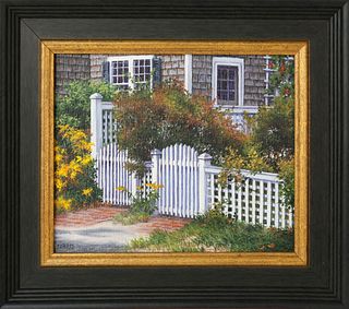 Robert Farris Oil On Canvas “Nantucket Twin Gates”