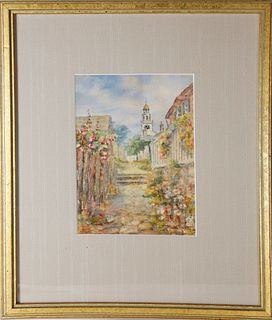 Lillian Gertrude Smith Nantucket Watercolor on Paper, "Stone Alley"