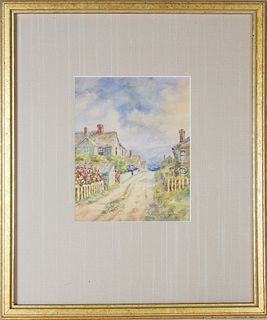 Lillian Gertrude Smith Nantucket Watercolor on Paper, "Village Path to the Sea"