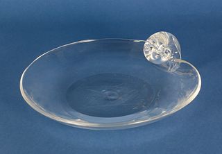 Signed Steuben Clear Crystal Serving Dish