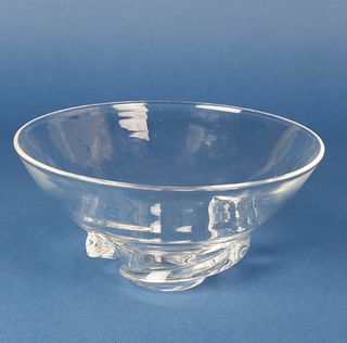 Signed Steuben Clear Crystal Bowl