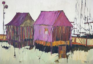 Roy Bailey Oil on Canvas "Carnival Tents"