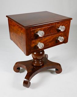Mahogany Two Drawer Sewing Stand, 19th Century