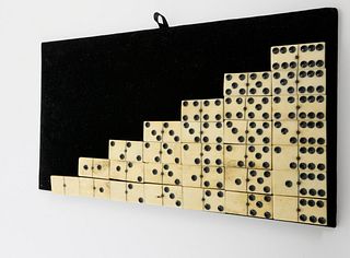 Complete Set of Sailor Made Bone and Ebony Dominoes, 19th Century