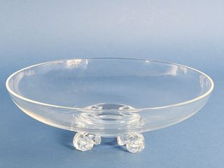 Signed Steuben Clear Crystal Pedestal Bowl