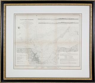 1853 Map of Nantucket Harbor Survey of the Coast of the United States