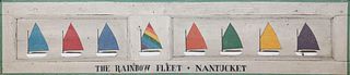 Hand Painted Folksy, "Rainbow Fleet-Nantucket" Sign