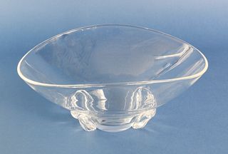 Signed Steuben Clear Crystal Centerpiece Bowl