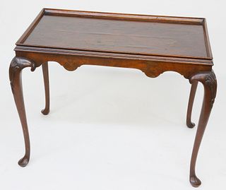 Queen Anne Mahogany Tray Top Tea Table, 18th Century
