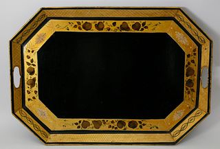 American Gilt Decorated Octagonal Serving Tray, circa 1840