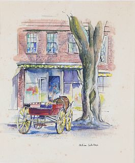3 Alice Whitson Nantucket Watercolors, "Whaling Museum", "Main Street", "Brant Point"