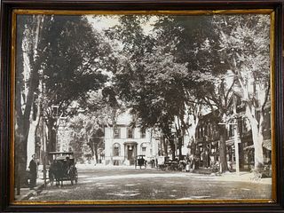 Large H.S. Wyer Black and White Photograph of Main Street, Nantucket, circa 1910