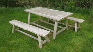 Outdoor Picnic Table and Two Benches
