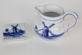 Nantucket Porcelain Souvenir Covered Box and Creamer