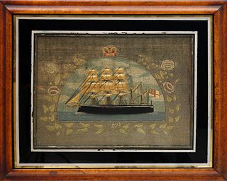 British Sailor’s Woolwork of an Unidentified Warship