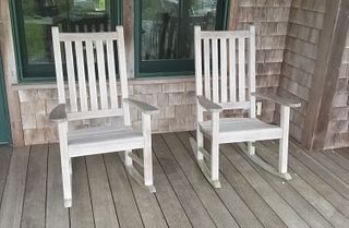 Pair of Outdoor Teak Rocking Chairs