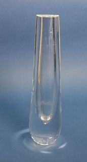 Signed Steuben Clear Crystal Oversized Bud Vase