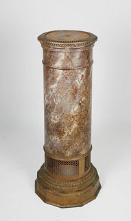 Faux Marbleized Metal Pedestal, 19th Century