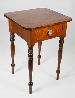 American Sheraton Maple One Drawer Stand, 19th Century