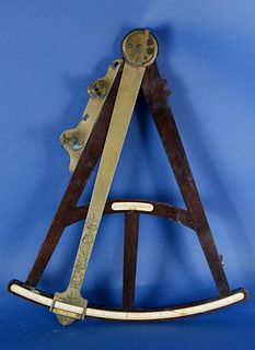 1768 Daniel Saxbey Engraved Brass and Mahogany Octant