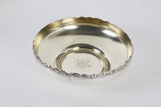 Sterling Silver Bowl with Gadrooned Scroll Decoration