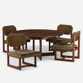 Frank Lloyd Wright, Taliesin game table and set of four chairs