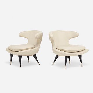 Mid-Century Modern, lounge chairs, pair
