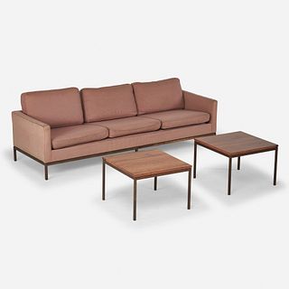 Florence Knoll, sofa and occasional tables, pair