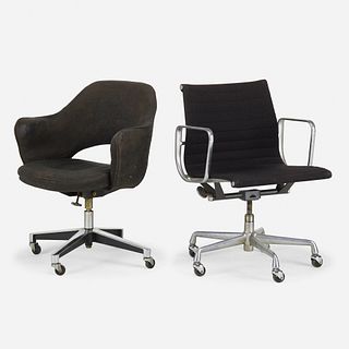 Charles Eames and Eero Saarinen, Aluminum Group office chair and Executive Arm Chair
