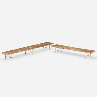 George Nelson & Associates, slat benches, models 4693M and 4692