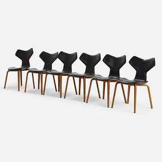 Arne Jacobsen, Grand Prix chairs model 4130, set of six
