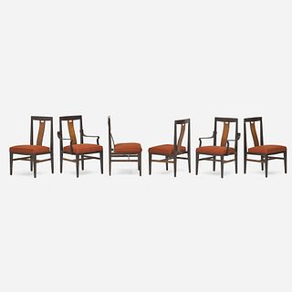 In the manner of Edward Wormley, dining chairs, set of six