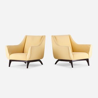 In the manner of Adrian Pearsall, lounge chairs, pair