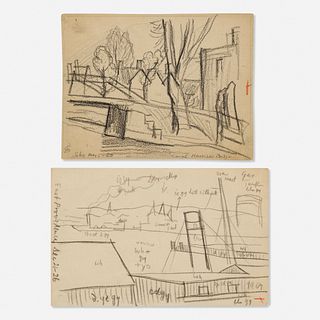 Oscar Bluemner, Morn's Canal; Canal, Harrison's Bridge (two works)