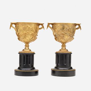 Oscar Bach, urns, pair