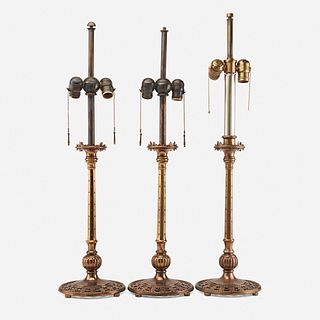 Oscar Bach, table lamps, set of three