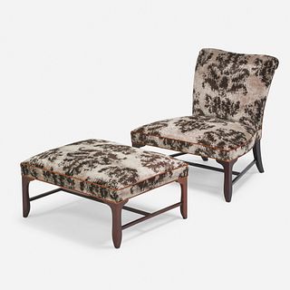Barbara Barry, attribution, lounge chair and ottoman