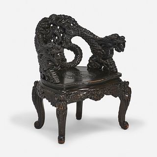 Japanese Export, armchair with dragons