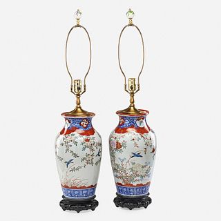 Chinese, table lamps, pair