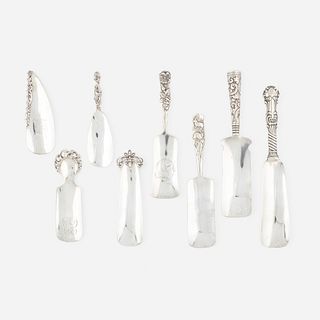 George W. Shiebler & Co., shoe horns, collection of eight