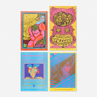 The Doors psychedelic concert posters, collection of four
